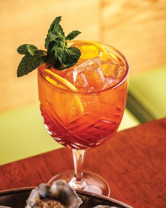 Blood orange Aperol spritz