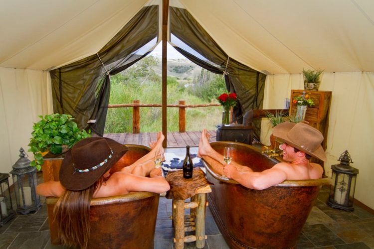 C Lazy U Ranch tent interior