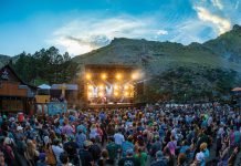 Music venue with crowd