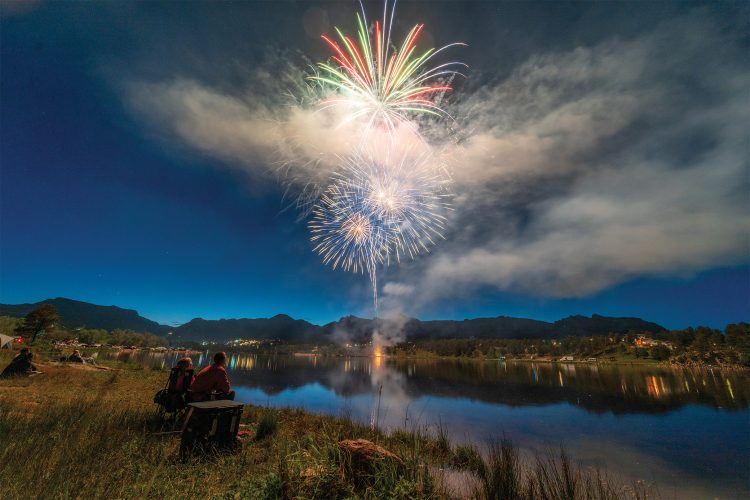 Fireworks over Estes Park