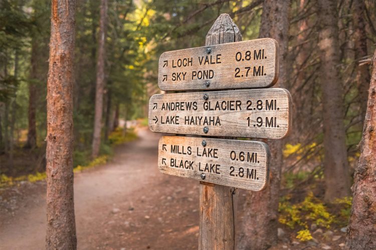 Hiking trails sign