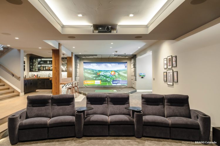 Basement theater and Golfzon golf simulator