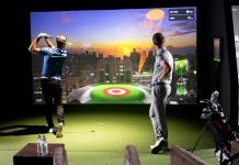 Playing golf on TrackMan simulator