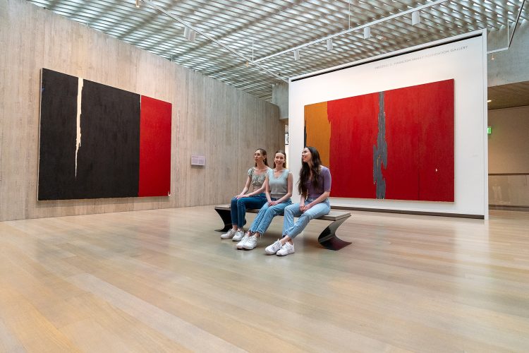 Visitors viewing art at the Clyfford Still Museum