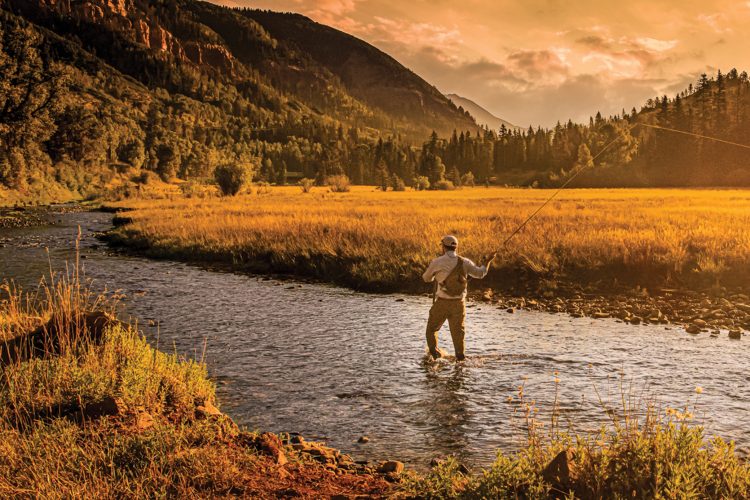Fly fisherman at Dunton River Camp