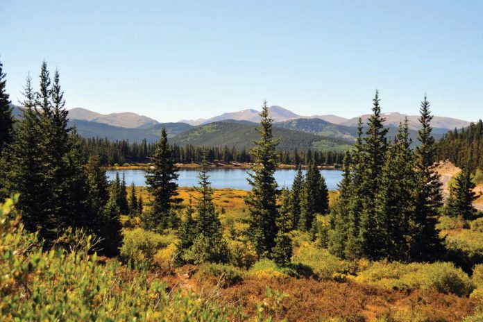 View of mountain lake