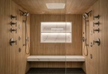 Basement Spa Retreat by Apricus Design Shower area designed by Amy Tomlan.