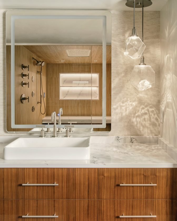 Basement Spa Retreat by Apricus Design