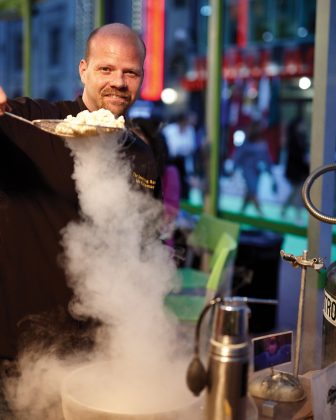 Chef Ian Kleinman plays with his food at The Inventing Room.