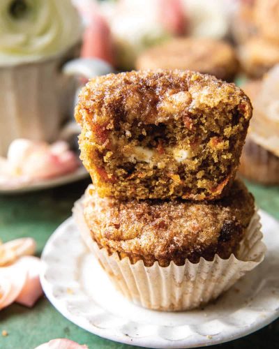Half Baked Harvest's carrot cake muffins with cream cheese.