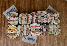 Bagel sandwiches at Rosenberg’s Bagels & Delicatessen.