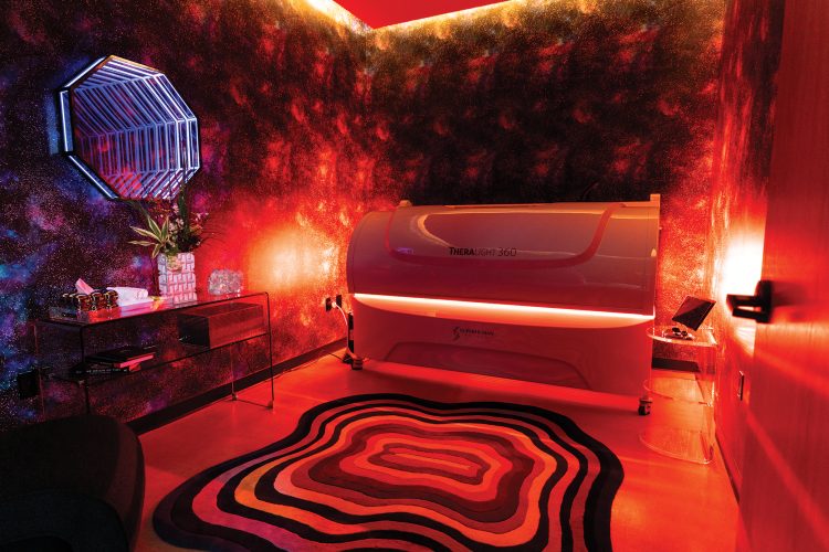 The infared bed which uses Photobiomodulation therapy and noninvasive elements like light, sound, and vibrations.
