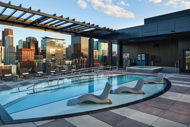 The Rally Hotel rooftop pool.