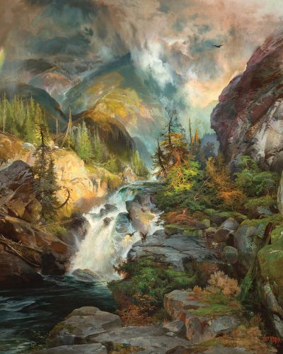 Broadmoor’s collection includes artists such as Bierstadt, Thomas Moran, whose art is pictured here, at The Broadmoor.