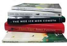 Stack of books listed below.