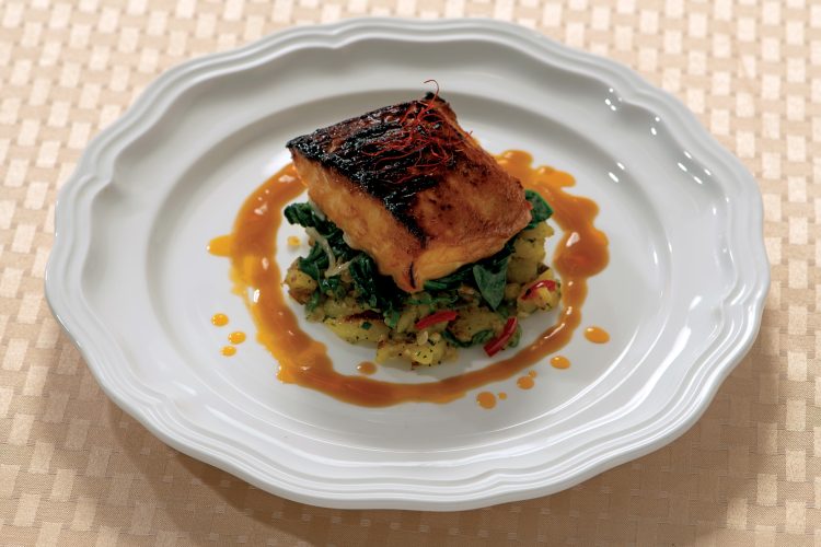 Japanese white miso-glazed Pacific halibut from The Broadmoor.