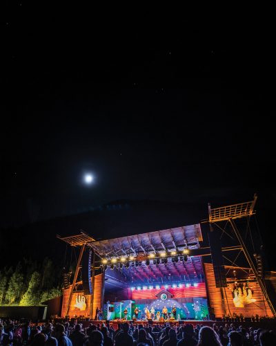 Outdoor music festival stage.