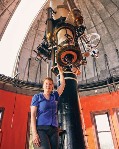 Jennifer Hoffman in the Chamberlin Observatory.