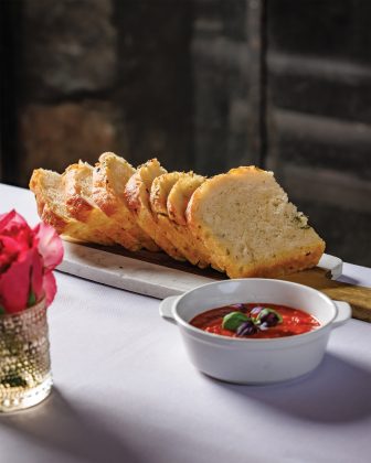 House-made garlic rosemary focaccia from Evoke 1923.