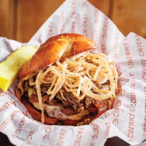 The Cherry Cricket's Masterpiece Deconstructed Burger.