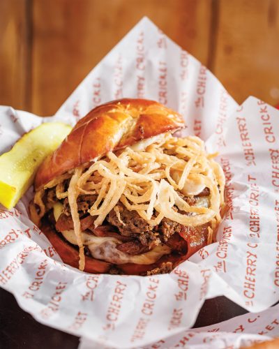 The Cherry Cricket's Masterpiece Deconstructed Burger.