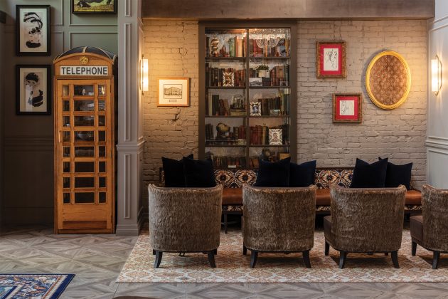 Interior living area of the Hotel Maxwell Anderson.