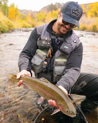 John Brown shows off his catch.