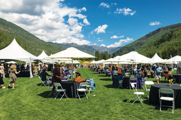 People visiting the Vail Wine Classic.