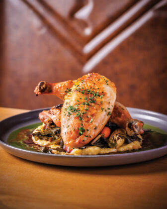 Roasted half chicken from American Elm.