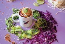 Superbly Tasty Sweet ‘n Sour Thai Noodle Salad in a Mug by Sticky Fingers Cooking.