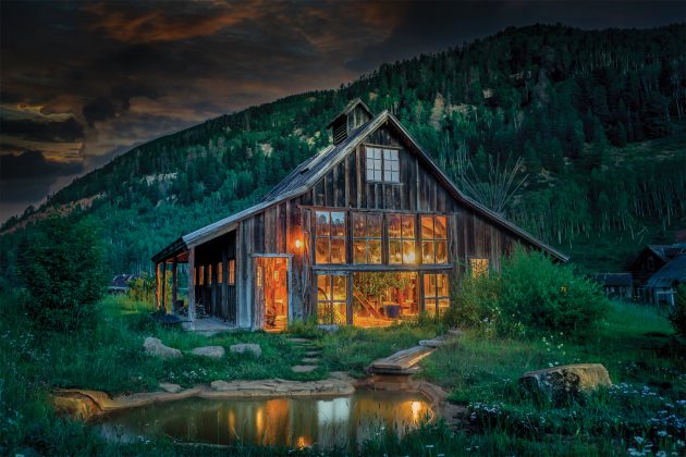 Exterior of the bathhouse at Dunton Hot Springs.