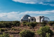 Exterior of a dome at Kosmos Stargazing Resort & Spa.