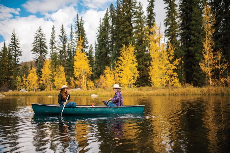 People canoe at Beyul Retreat