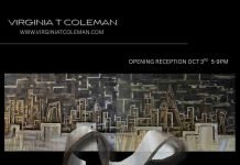 Virginia T. Coleman A Ribbon Between Spaces opening reception October 3rd 5 to 9 PM.
