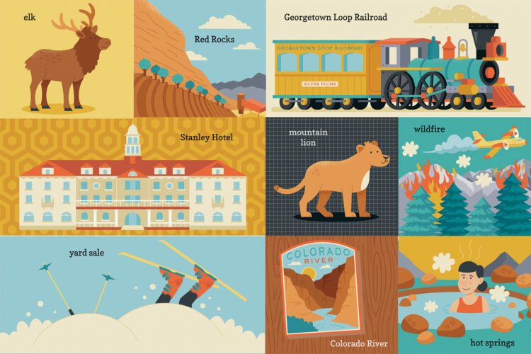 100 First Words for Little Coloradans illustrations.