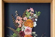 Preserved flower artwork by Refinery Floral.