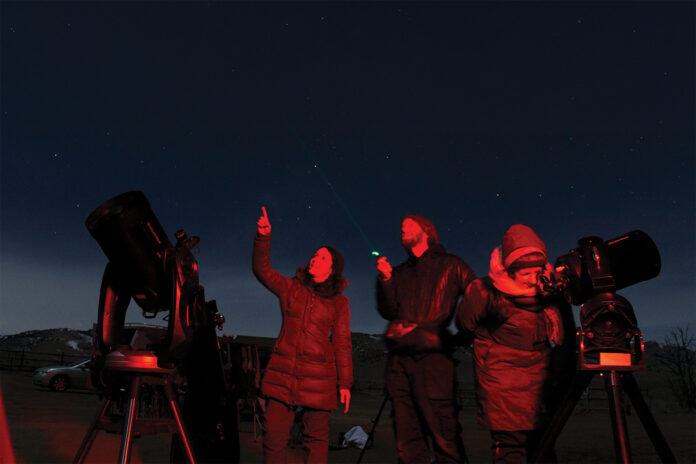 People stargazing at AstroTours.