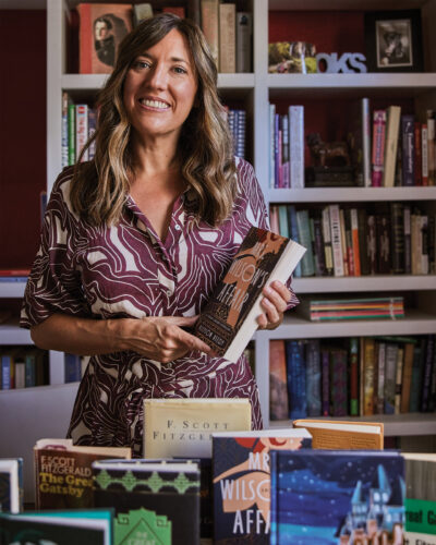 Allyson Reedy’s shelves shine like Gatsby’s parties—lined with 50+ unique editions of his story.