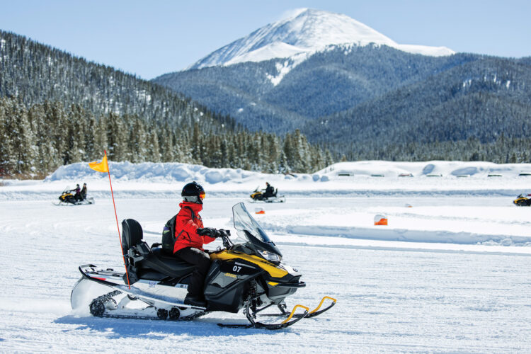 Snowmobiling in Breck.