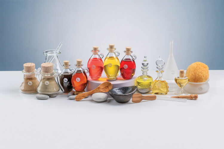 Assortment of products from Katari Beauty.