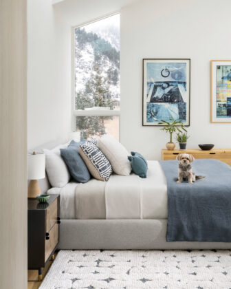 Bedroom of Boulder home by Joe McGuire Design.