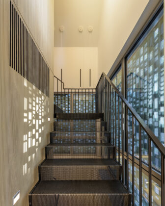 Stairs in Aspen's Music Box house.