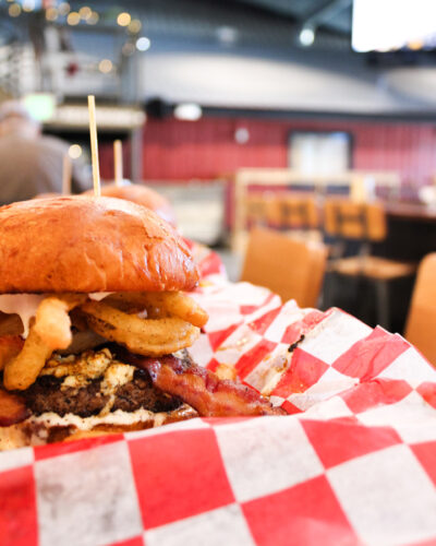 A burger from Bluebird Market.