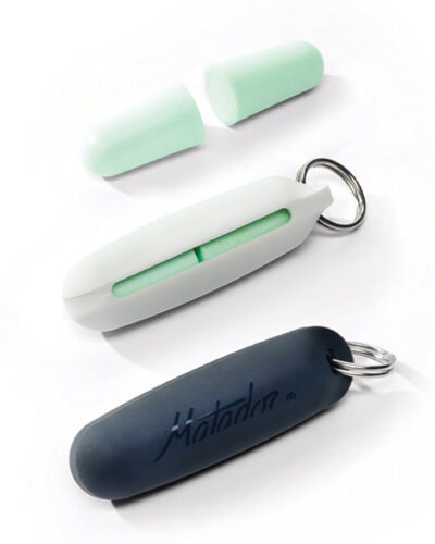 Matador's Travel Earplugs Kit in charcoal/light grey.