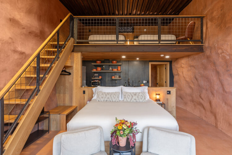 Inside a cave suite at Honey Rock Landing.