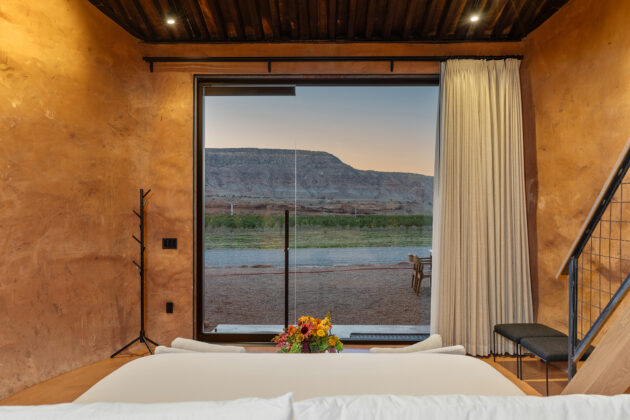 View from bed at Honey Rock Landing.