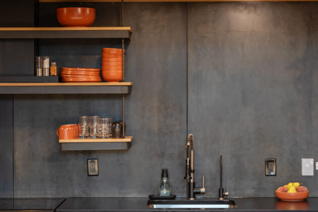 Kitchen sink area at Honey Rock Landing.