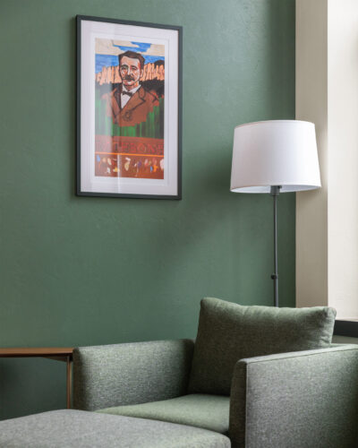 Close up shot of artwork at The Rathbone Hotel & Parlor Bar.