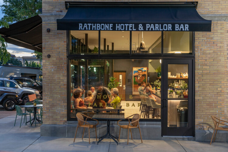Exterior entrance of The Rathbone Hotel & Parlor Bar.