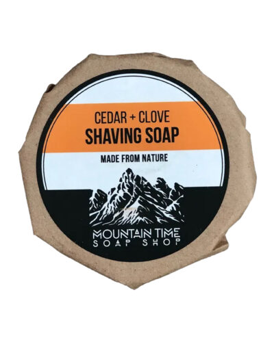 Shaving soap from Mountain Time Soap.